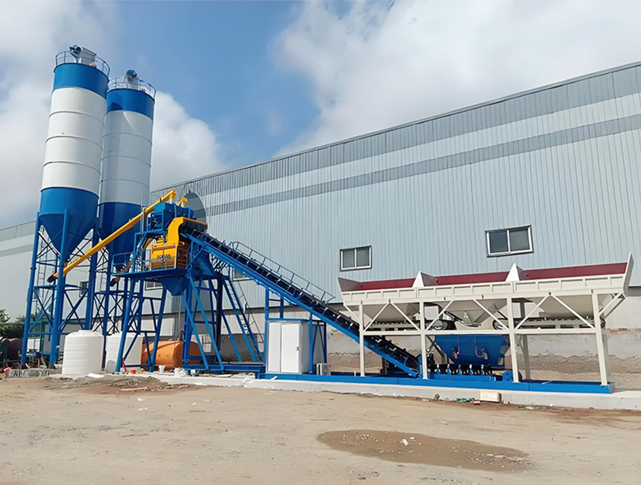 Foundation-free concrete batching plant