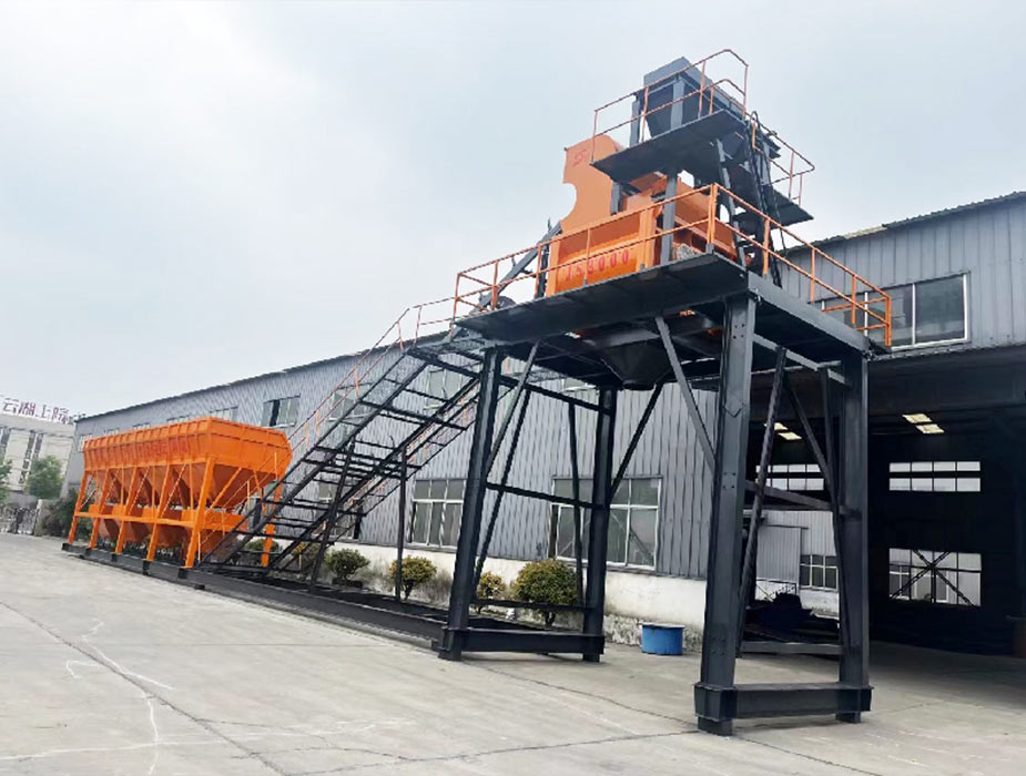 Foundation-free concrete batching plant