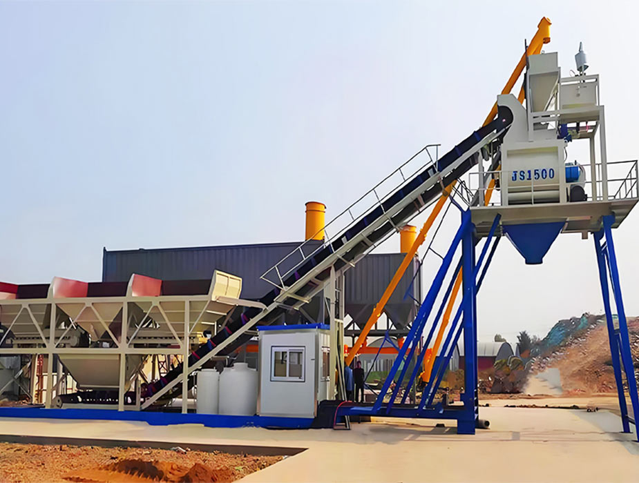 Foundation-free concrete batching plant