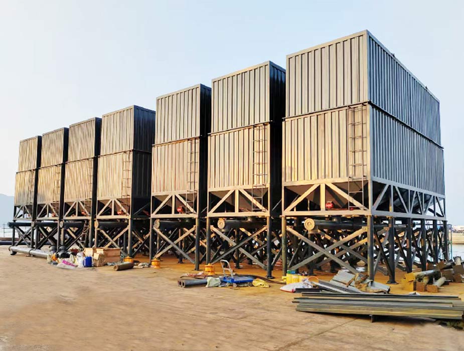 Horizontal cement silo
