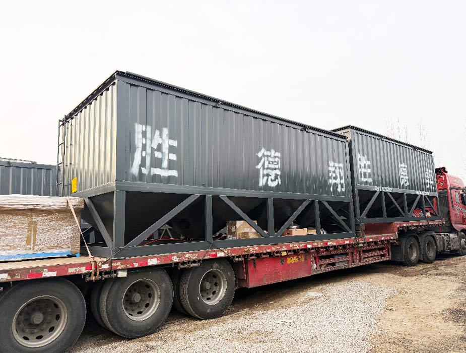 Horizontal cement silo