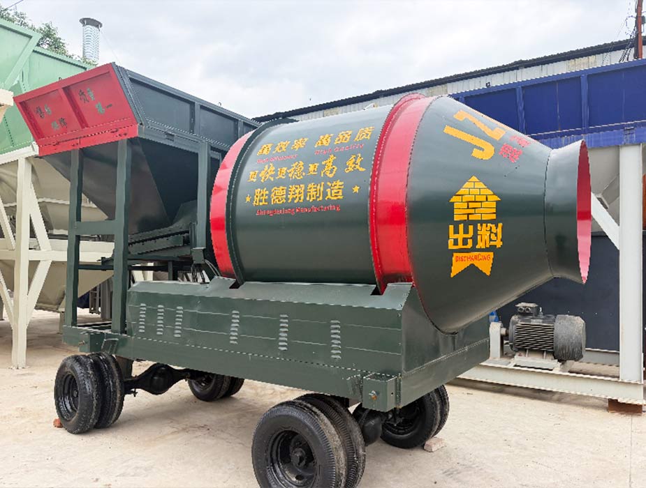 Fixed bucket concrete mixer
