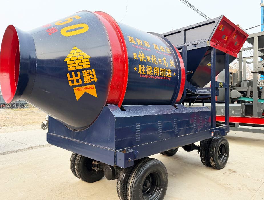 Fixed bucket concrete mixer