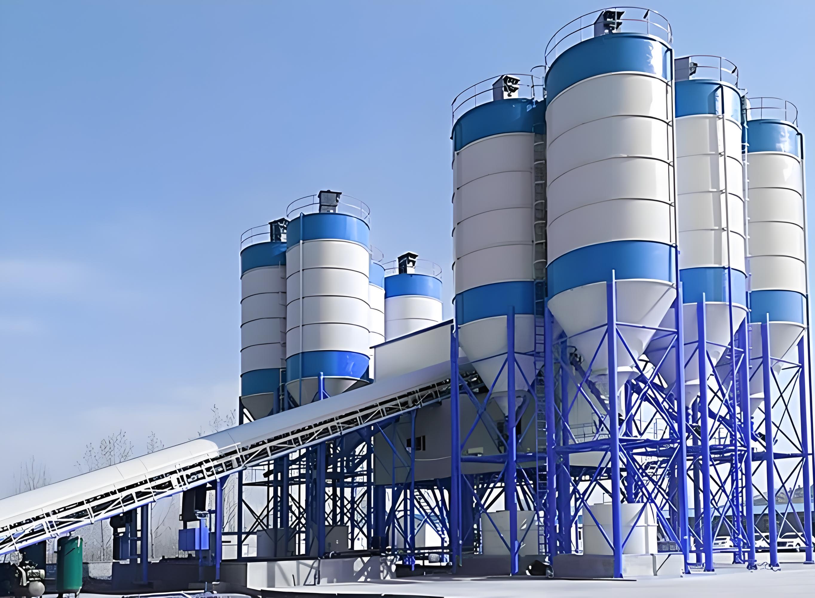 Stationary concrete batching plant